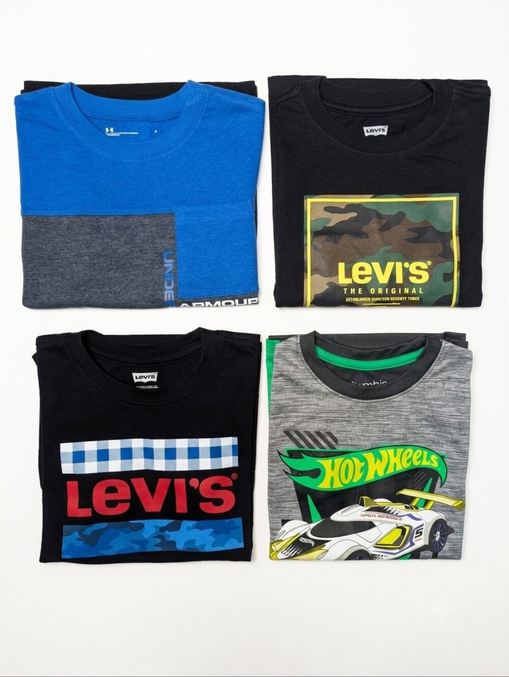 Boy's T-Shirt Bundle | Levi's | Under Armour | Hot Wheels Graphic Tees | Size 6